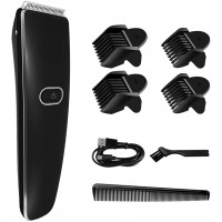 One-Button Cordless Hair Clipper Trimmer Kit with Stainless Steel Blades, 3/6/9/12mm Detachable Combs for Kids, Adults